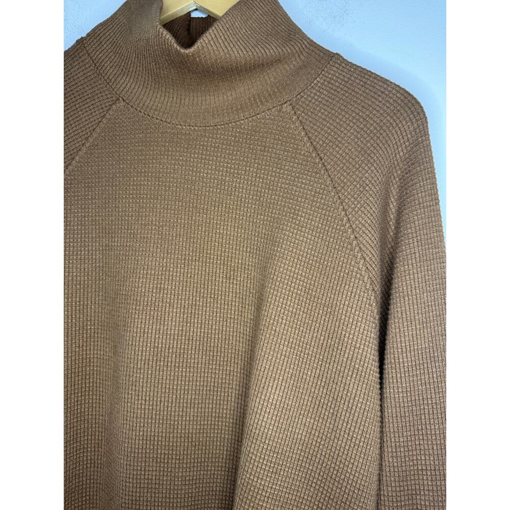 Alo Yoga Waffle Weekend Escape Mockneck Long Sleeve Sweatshirt in Cinnamon Brown - Picture 3 of 7